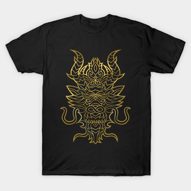 Gold Dragon T-Shirt by elangkarosingo